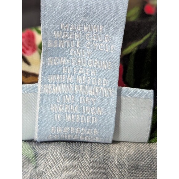 Liz & Me Hawaiian Button Shirt Womens Plus 3X Black Hibiscus Tropical Fiji Palm - Picture 5 of 5